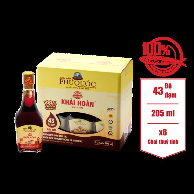 Nước mắm Khải Hoàn 43 đạm – 6 Chai 205ml/thùng