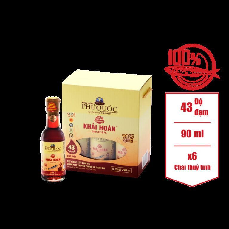 Nước mắm Khải Hoàn 43 đạm – hộp 6 chai 90ml