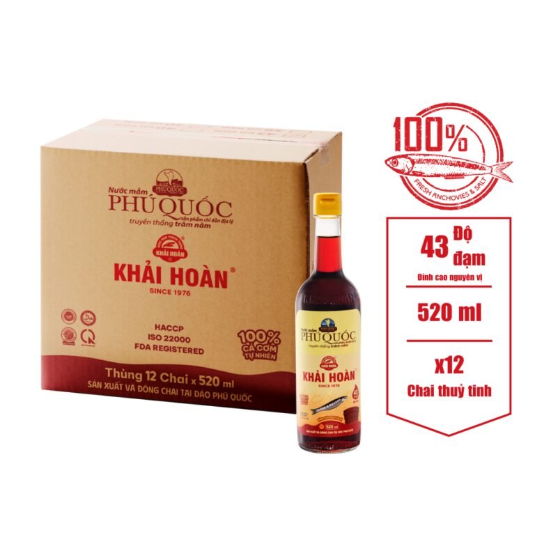 Nước mắm Khải Hoàn 43 đạm Limited –  12 chai 520ml/thùng